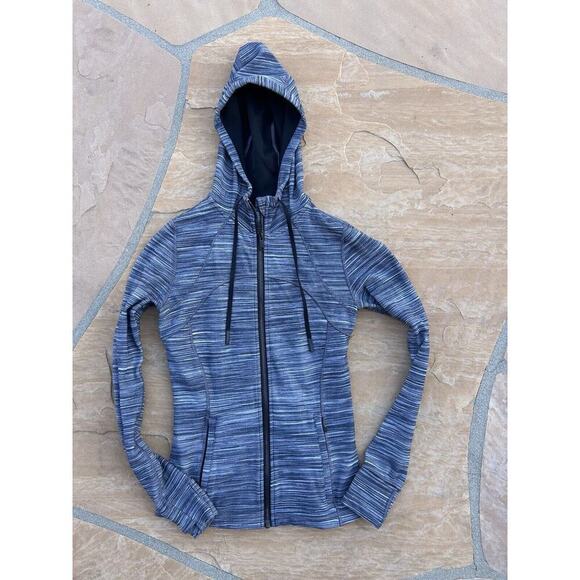 Lululemon Hooded Define Jacket Heathered Black / White Size 8 MF - Picture 1 of 6